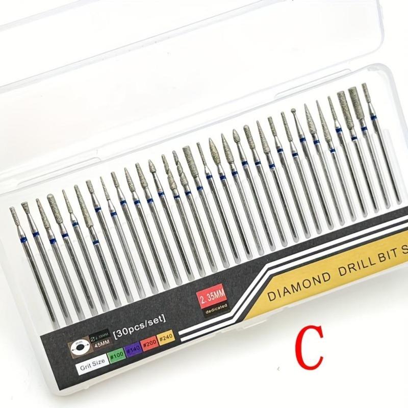 Nail Carbide Drill Bits Set, 30pcs set Professional Electric Rotary Manicure Machine Accessories, DIY Nail Art Tools