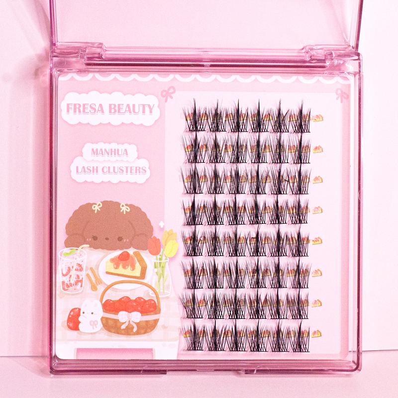 Fluffy Manhua Manga Lashes 48Pcs Eyelash Eyelashes Thin Lash Band