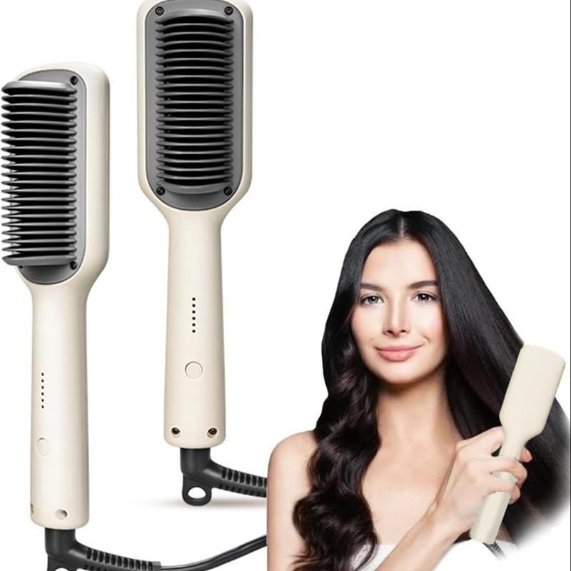 2-In-1 Hair Straightening Comb, 1 Box Adjustable Temperature Mini Hair Straightener Comb, Portable Hair Styling Tool for Home & Travel