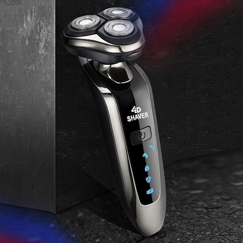 Exceptional Electric Shaver for Men - Men's 3D Dry Shaver with Magnetic Heads for Close Shaving and Travel Lock, IP68 Waterproof. Perfect Grooming, Wet and Dry Comfort! Comfort Plug electric shaver