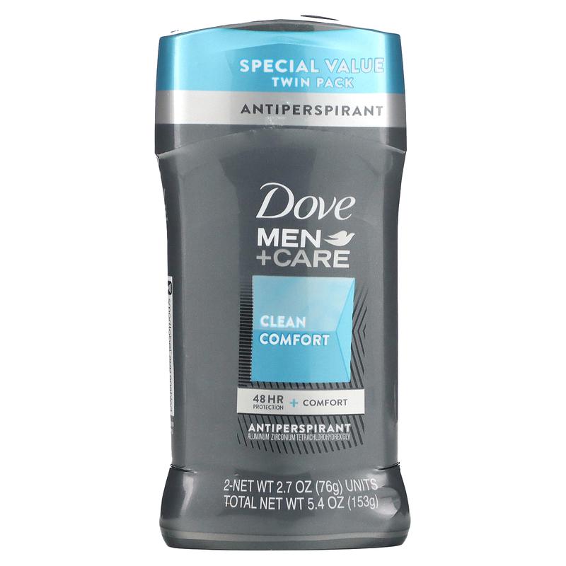 Dove Men+Care, Clean Comfort, Antiperspirant Deodorant, 2 Pack, 2.7 oz (76 g) Each