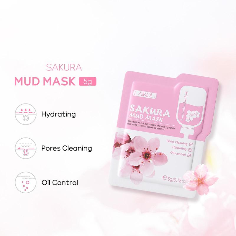 Sakura Skincare Set, 14pcs set Sleeping Face Mask & Eye Mask & Lip Mask & Mud Mask & Essence & Face Cream & Tone, Skin Care Kit for Women