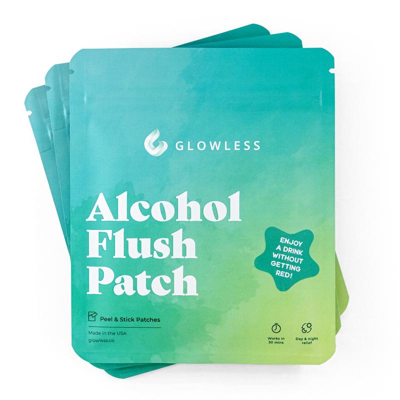 Glowless Alcohol Flush Patch. No More Red When You Drink! Prevent the Asian Glow and Asian Flush.