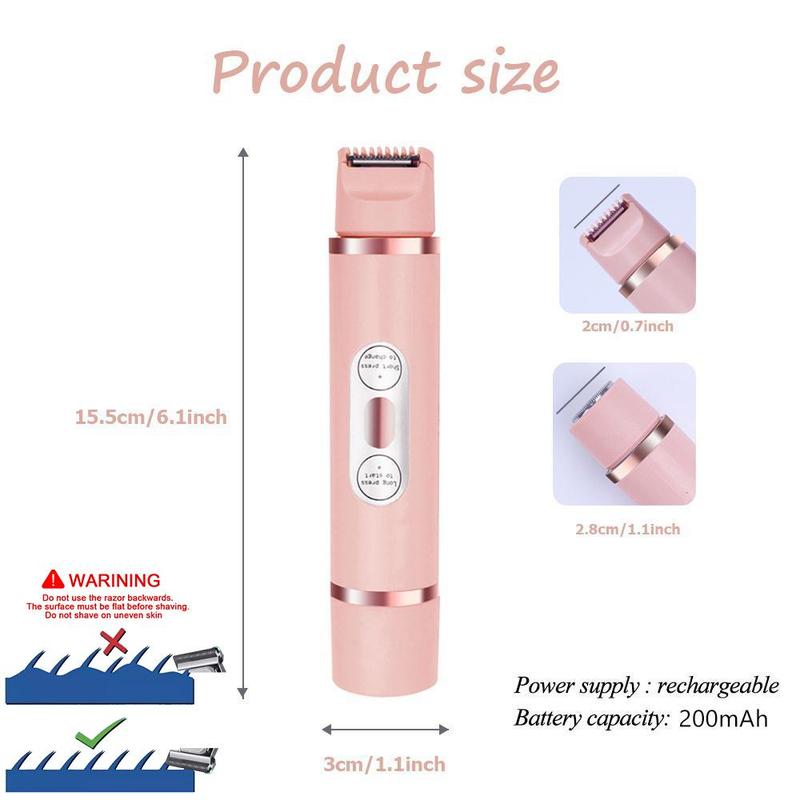 2 in 1 Electric Shaver for Women, Rechargeable Electric Shaver & Accessories, Wet and Dry Use Body Trimmer for Home & Travel, Christmas Gift