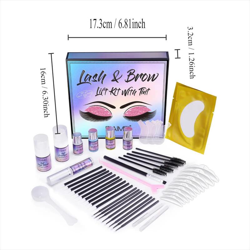 Eyelash & Eyebrow Perming & Tinting Kit, 50pcs set Eyebrow and Eyelash Makeup Tools, Professional Eye Makeup Tool for Women