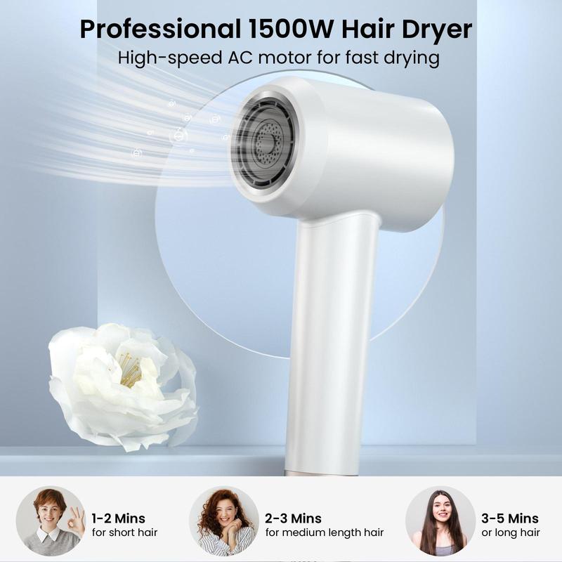 High Speed Hair Dryer, Low Noise Hair Dryer with 2 Wind Speed & 4 Temperature Settings, Professional Hair Dryer for Travel, Home and Salon Use