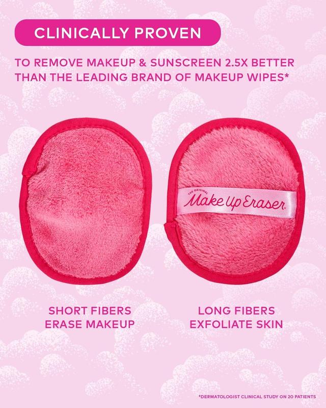 MakeUp Eraser 7-Day Set Classics- Set of 7 Sustainable, Reusable, Machine Washable Makeup Removers with Laundry Bag, Remove all makeup & sunscreen with JUST WATER