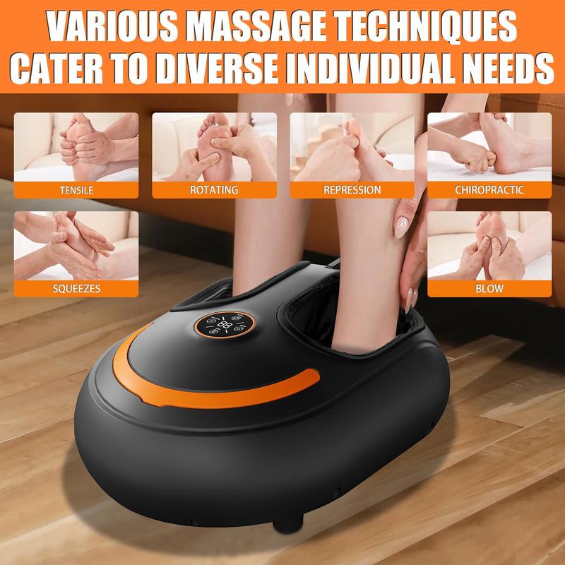 [Cyber Monday Deal] Foot Massager Machine with Soothing Heat, Comfort Deep Kneading Therapy, Air Compression foot massagers, Improve Blood Circulation and Foot Wellness,Relax for Home or Office Use(Black)