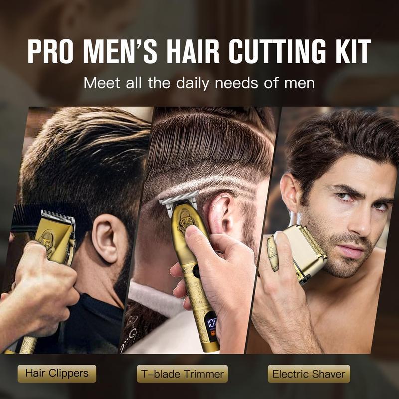 Father's Day Gifts,2024 Suttik Professional Hair Clippers for men ，hair clipper set gifts for father & Electric Shavers Razor & Beard Trimmer Hair Trimmer for Men Haircut,3 in 1 Cordless Men's Hair Cutting Kit Barber Clippers and Trimmers Set