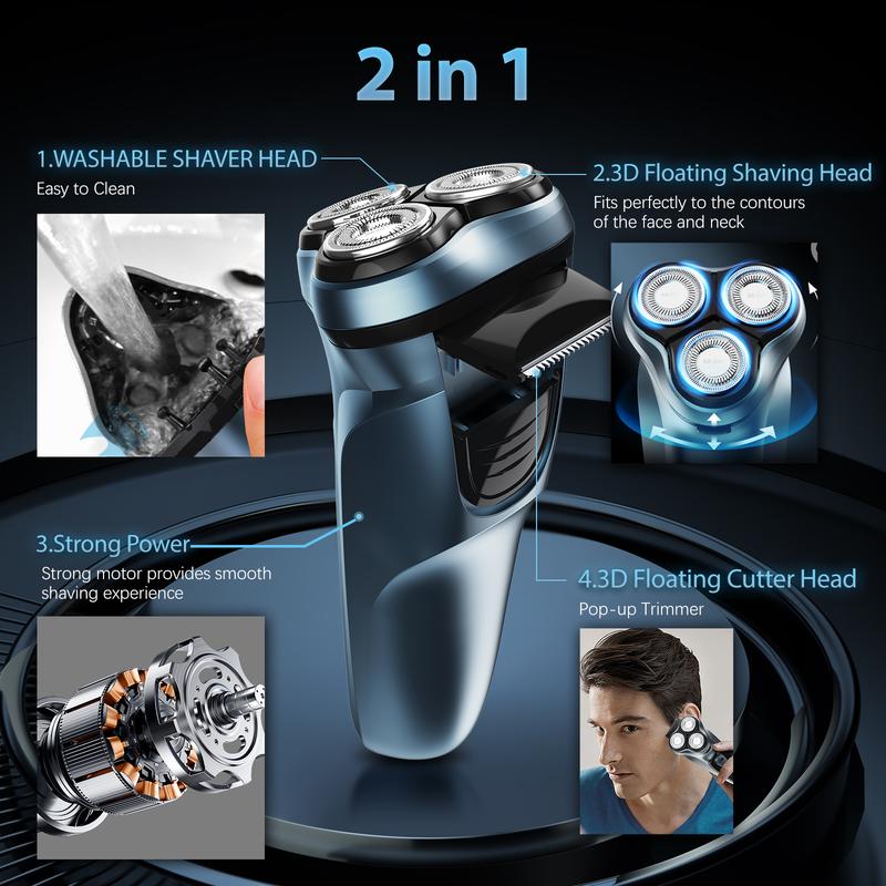 SEJOY 3D Electric Shaver Rotary Shavers with Pop-up Trimmer Rechargeable Gifts