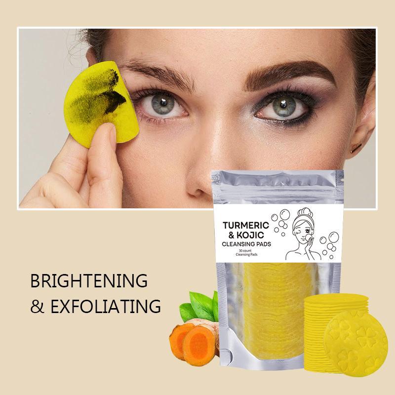 Turmeric & Kojic Exfoliating & Cleansing Pads forUneven Skin. Deep Clean & Unclog Pores. Skincare Smooth