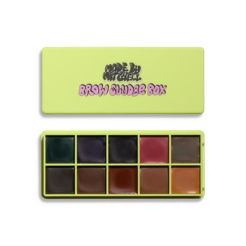 Eyebrow Powder Palette, 1 Count 10 Color Eyebrow Powder Palette, Long Lasting Eye Brow Makeup Palette, Eye Brow Makeup Tool for Women, Christmas Gift, Made By Mitchell Brow Sludge Box Brow Pomade Palette