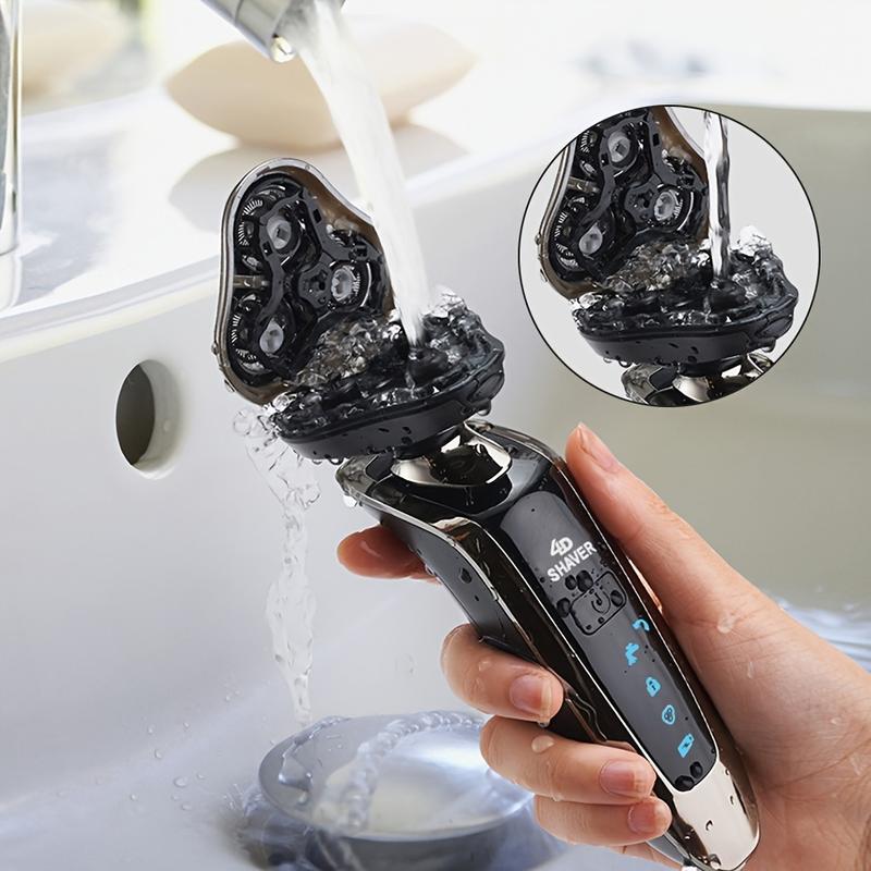 Exceptional Electric Shaver for Men - Men's 3D Dry Shaver with Magnetic Heads for Close Shaving and Travel Lock, IP68 Waterproof. Perfect Grooming, Wet and Dry Comfort! Comfort Plug electric shaver