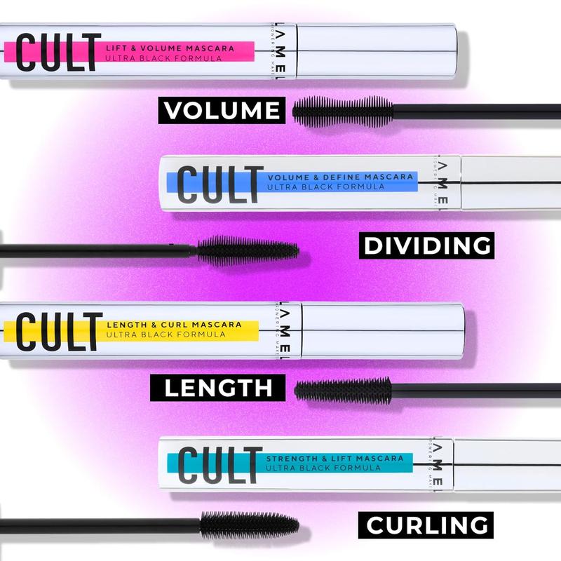 LAMEL Cult Lift & Volume Mascara \u2013 Volumizing & Lifting, Smudge-Proof, Flake-Free, Deep Black Pigment Mascara - 401