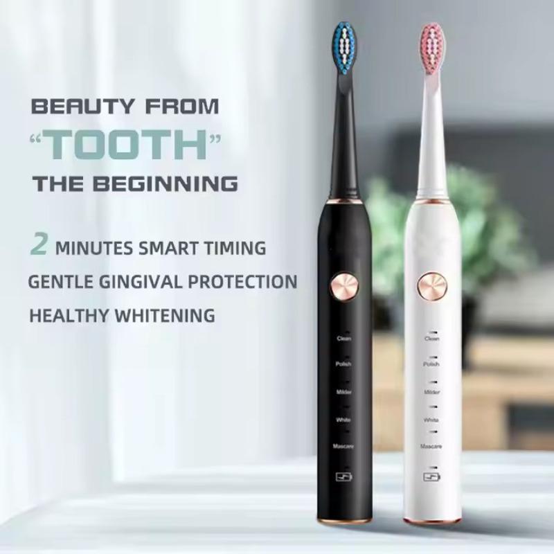 Rechargeable Smart Electric Toothbrush, 1 Set Portable Travel Oral Care Toothbrush, Waterproof Personal Care Appliances for Adults, Christmas Gift