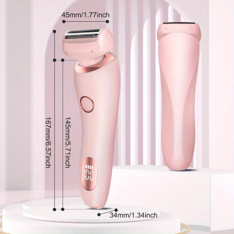 2 in 1 Electric Shaver for Women, 1 Box Rechargeable Hair Removal Tool for Women's Pubic Hair Legs Face, Wet & Dry Use Bikini Trimmer for Women