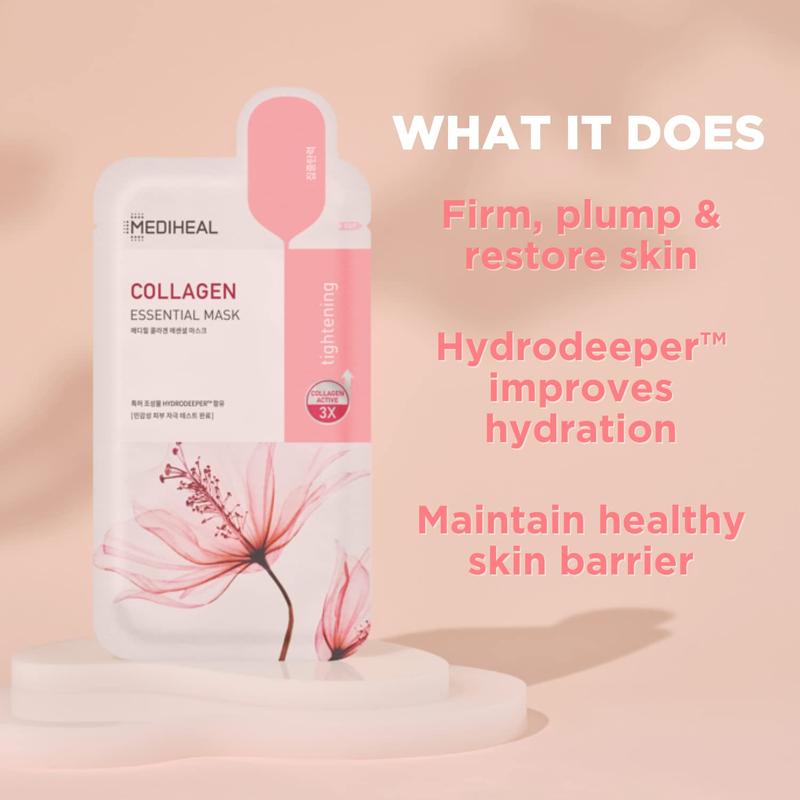 Mediheal - Collagen Essential Beauty Mask, Firming & Lifting Facial Mask, Korean Sheet Mask Radiant Skincare Face Cleansing