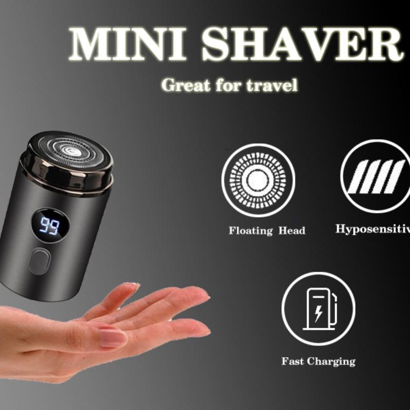 USB Rechargeable Electric Shaver, Portable Washable Mini Travel Smart Shaver, Beard Shaver for Men, Great for Travel, Business, Daily Use, Christmas Gift