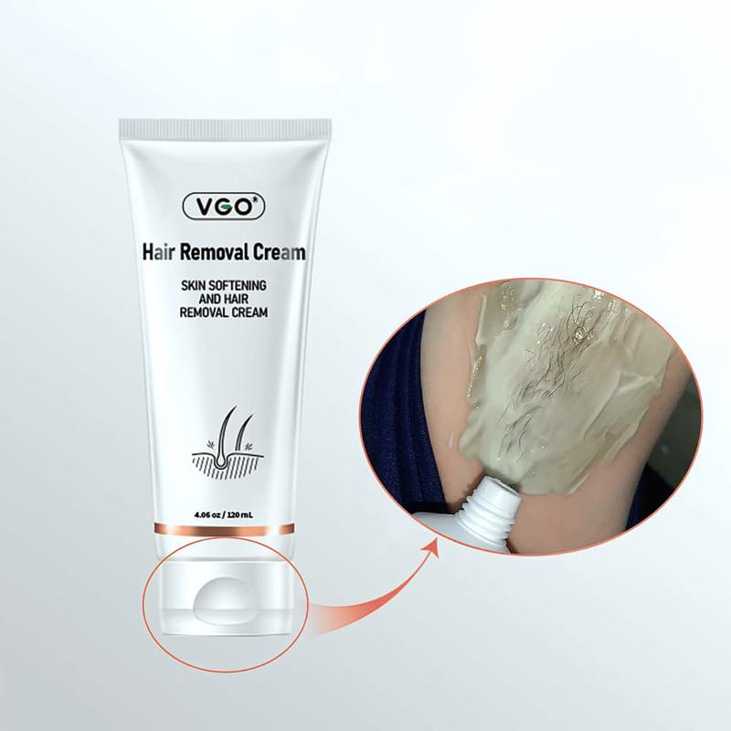 VGO Hair Removal Cream for Women and Men, once taken off, is clean and universal all over the body, mild depilation,120ml 4.06oz Body Care Smooth Cosmetic Wax Gentle Jojoba Sensitive Comfort bodyhair bleach