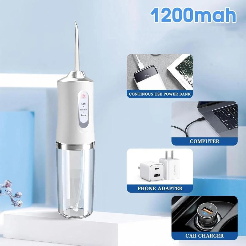 4 In 1 Water Flosser For Teeth, Cordless Water Flossers Oral Irrigator With DIY Mode 4 Jet Tips, Tooth Flosser, Portable And Rechargeable For Home Travel, For Men And Women Daily Teeth Care, Ideal For Gift, Father Day Gift Waterproof Kit Whitening