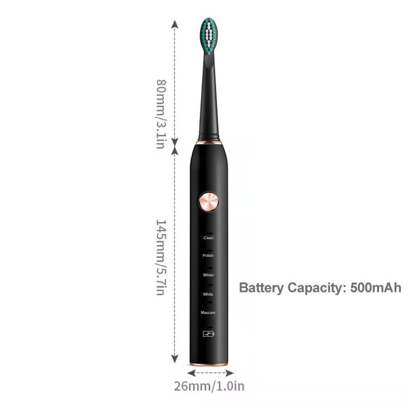 Rechargeable Smart Electric Toothbrush, 1 Set Portable Travel Oral Care Toothbrush, Waterproof Personal Care Appliances for Adults, Christmas Gift