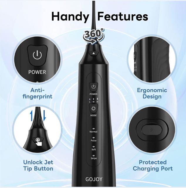 4 in 1 Water Flosser For Teeth_Oral lrrigators, 310ML Rechargeable Travel Flosser, IPX7 Waterproof Electric Water Flosser for Teeth Cleaning.Capacity upgrade_large capacity.