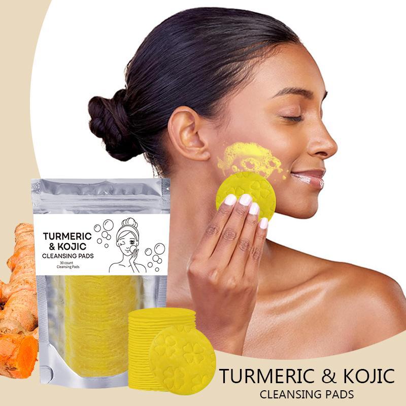 Turmeric & Kojic Exfoliating & Cleansing Pads forUneven Skin. Deep Clean & Unclog Pores. Skincare Smooth