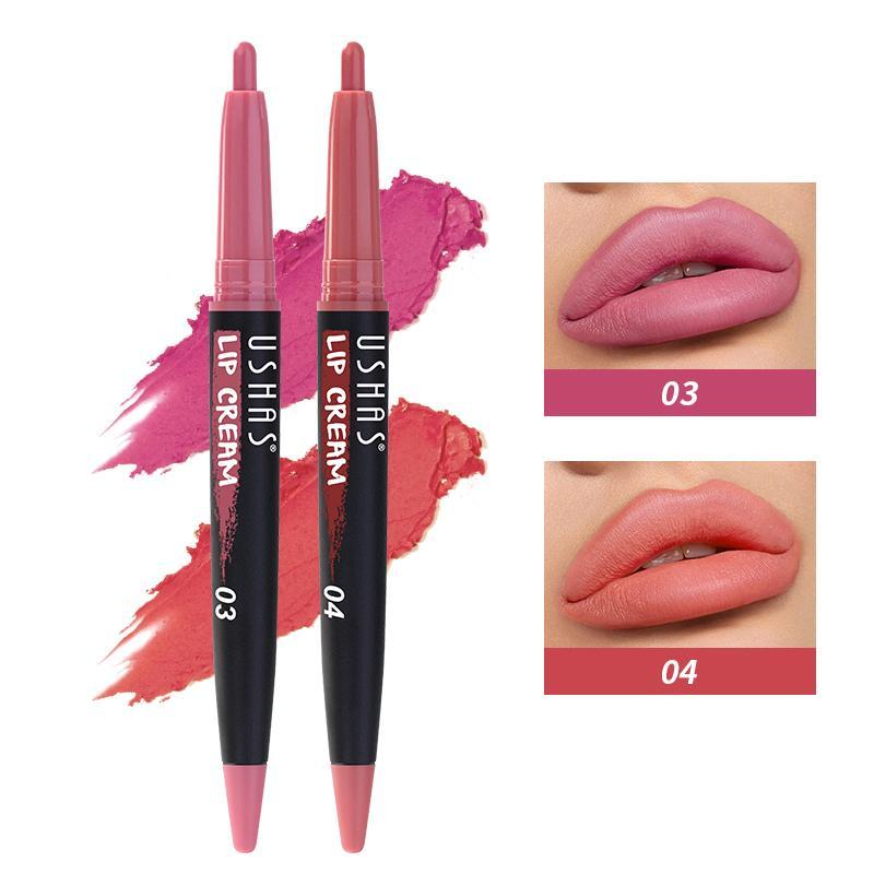 Long Lasting Hydrating Lip Liner & Lip Gloss Set, 2pcs set Smoothing Easy Coloring Lip Liner Stick, Moisturizing Lip Makeup Product