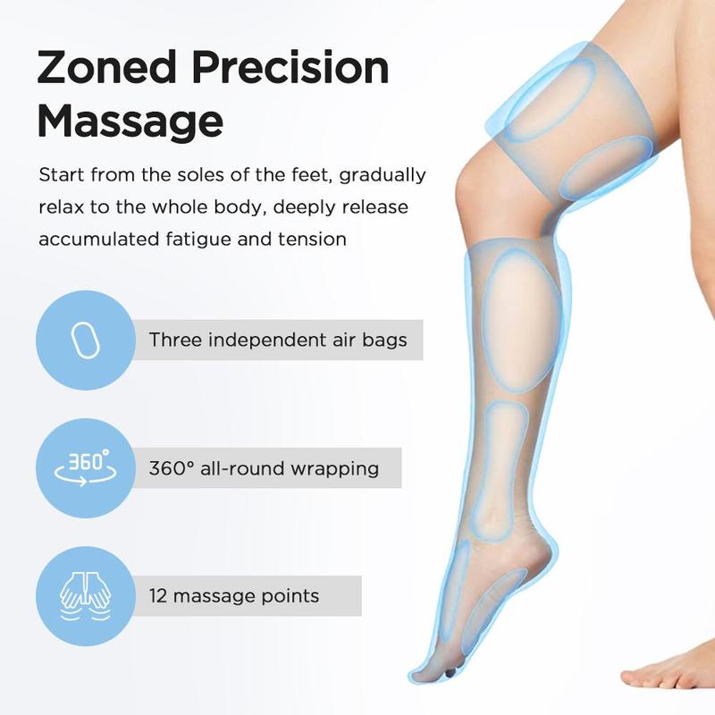 Air Wave Leg Massager, 1 Pair Leg Massager with Handheld Controller, Leg Muscle Relaxation Massager, Perfect Birthday and Gift for Women & Men