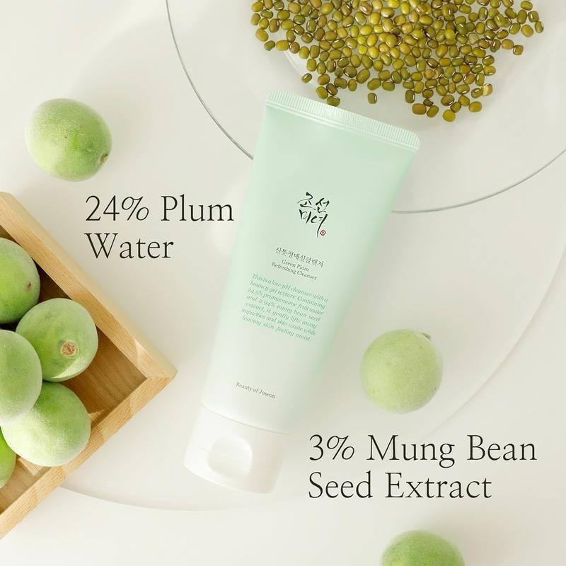 Beauty of Joseon Green Plum Refreshing Cleanser - Herbal Gel Cleanser for Natural and Gentle Exfoliation, 100ml - Korean Facial Skincare