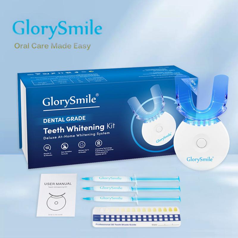 Teeth Whitening Kit with 5x LED Light, Teeth Whitening Light with 3 Carbamide Peroxide Teeth Whitening Gel for Sensitive Teeth, Effective, Safe,Gentle,Travel-Friendly, Easy to Use