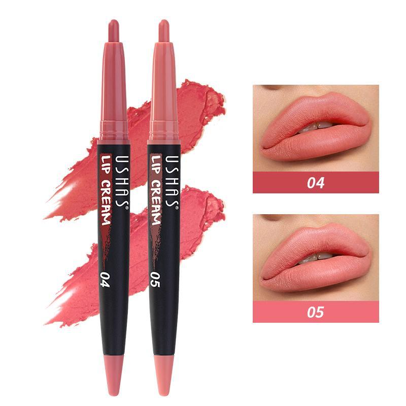 Long Lasting Hydrating Lip Liner & Lip Gloss Set, 2pcs set Smoothing Easy Coloring Lip Liner Stick, Moisturizing Lip Makeup Product