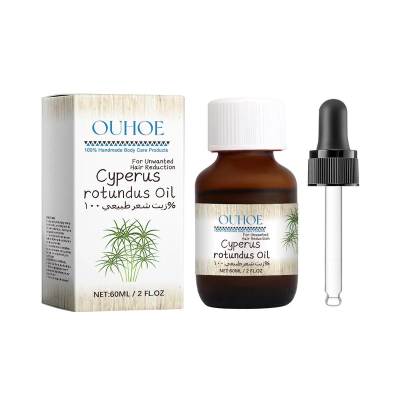 OUHOE 100% Pure Cyperus Oil 60ml with Dropper, Cyperus Rotundus Oil for Hair Removal, Moisturize and Nourish for Skin