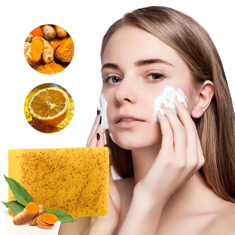 Turmeric & Kojic Acid Soap – Kojic Acid Soap for Body and Face Care, Lemon Body Wash for Flawless Skin, Organic Facial Cleanser, Skin Repair & Comfort, Helps Even Skin Tone