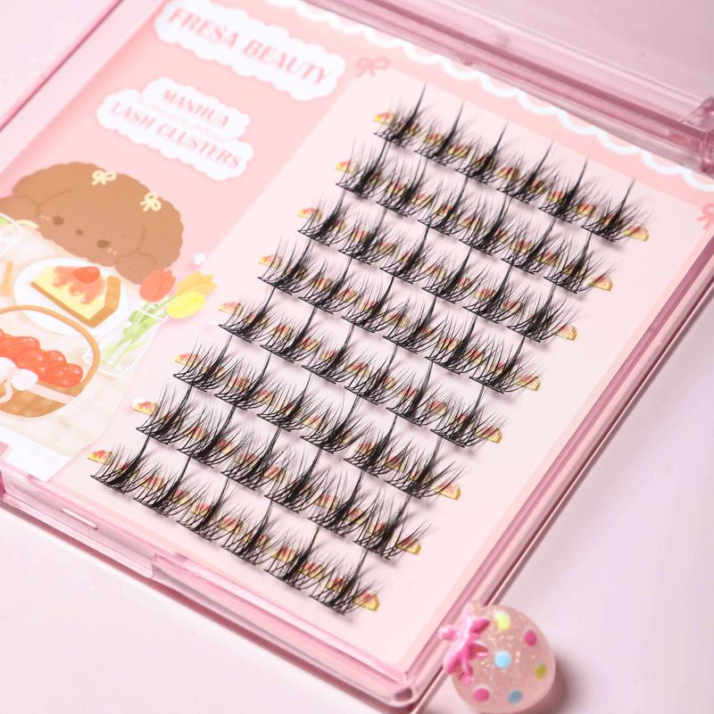 Fluffy Manhua Manga Lashes 48Pcs Eyelash Eyelashes Thin Lash Band