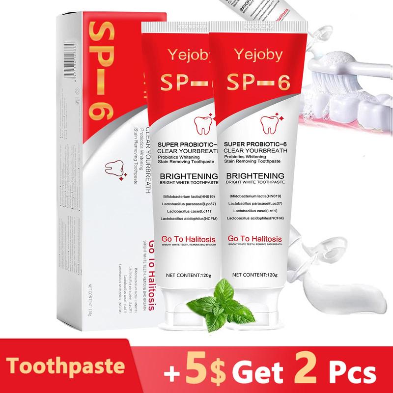 [+5$Get 2Pcs] SP-6 Probiotic Toothpaste：Enhanced Formula Balances The Oral Microbiome, Removes Stains, And Provides Long-lasting Fresh Breath.