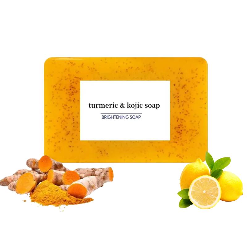 Turmeric & Kojic Acid Soap – Kojic Acid Soap for Body and Face Care, Lemon Body Wash for Flawless Skin, Organic Facial Cleanser, Skin Repair & Comfort, Helps Even Skin Tone