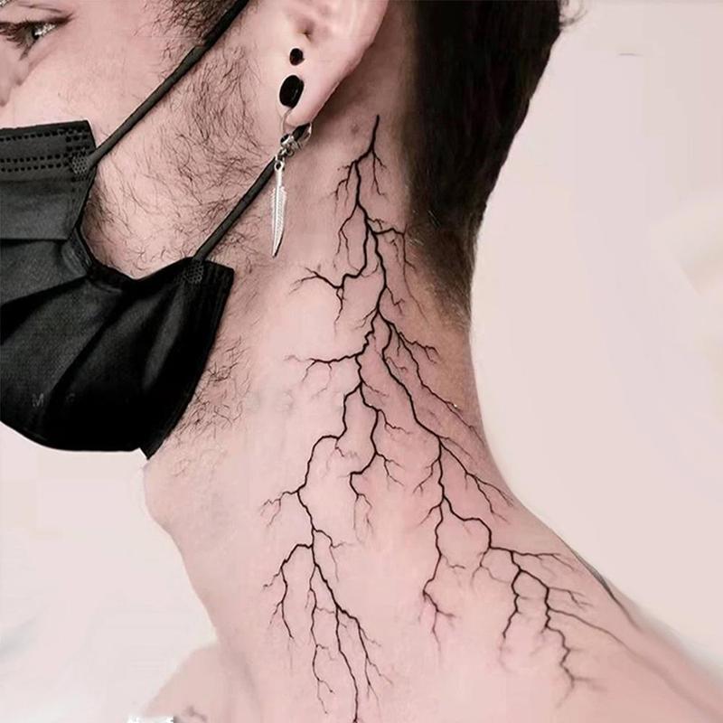 Black Thorn Pattern Temporary Tattoo Sticker, 1 Count Waterproof Fake Tattoo Sticker, Body Art Decoration for Men & Women