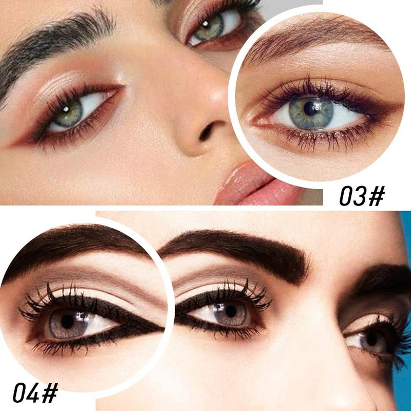 4Pcs Black Brown Silver Gray Gel Eyeliner Pencil, Eyeliner Cream Waterproof Smudge Proof,Eye Liner Smokey Eyeshadow Lipliner Matte Makeup Cosmetic