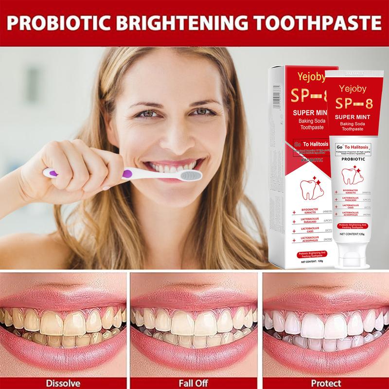 (3 Counts only 19.99$) SP-8 Triple Whitening Probiotic Whitening Toothpaste, Free of Fluoride, Hydroxyapatite, Anti plaque, Oral Health Management,sp-8,sp-6,sp8,sp6