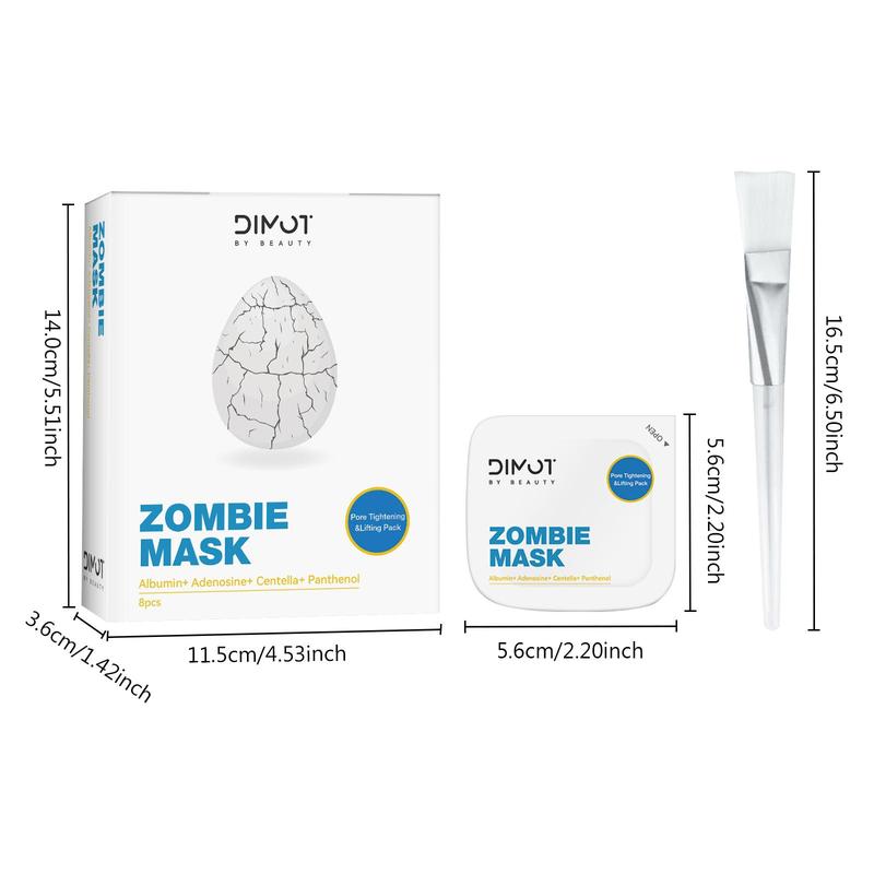 Zombie Pack Face Mask, 8 Counts box Hydrating Zombie Face Mask Pee Brightening Skin for All Skin Types, Collagen Face Mask, Biodance Bio-collagen Real Deep Mask, Peel Off Face Mask, Collagen Night Wrapping Mask, Christmas Gift