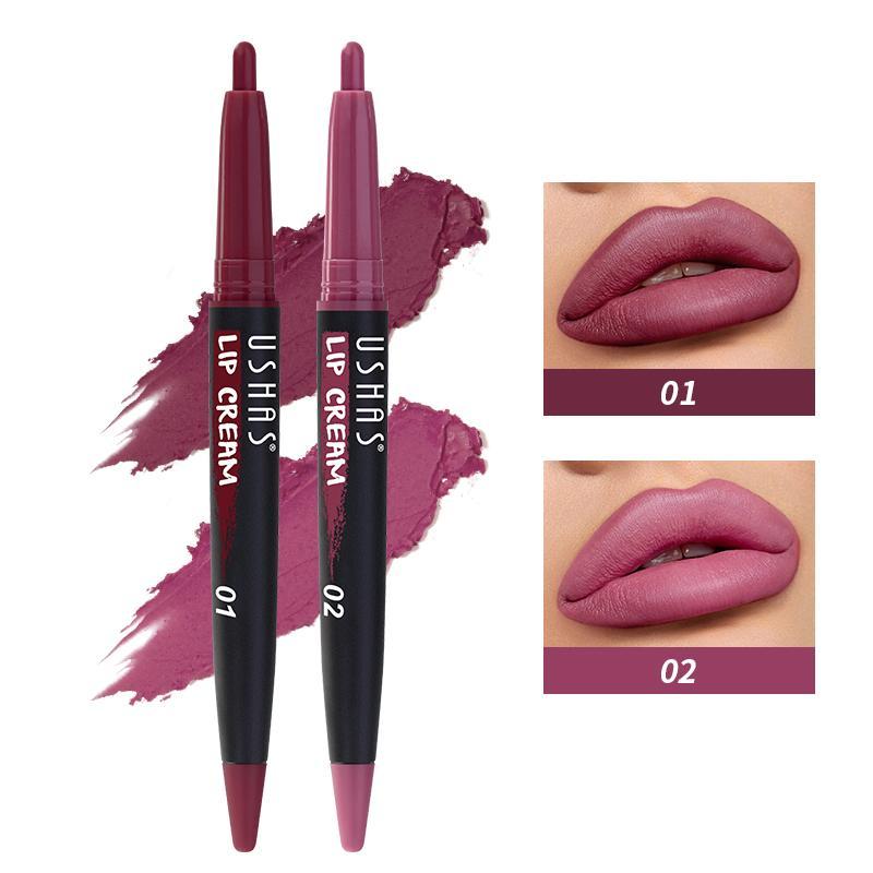 Long Lasting Hydrating Lip Liner & Lip Gloss Set, 2pcs set Smoothing Easy Coloring Lip Liner Stick, Moisturizing Lip Makeup Product