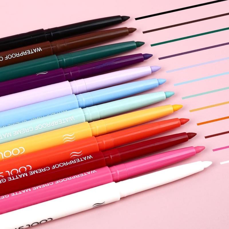 Waterproof Eyeliner Gel Pencil, 12pcs set Long Lasting Shimmering Matte Eyeliner, Professional Daily Makeup Accessories