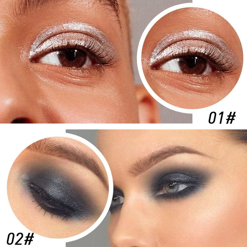 4Pcs Black Brown Silver Gray Gel Eyeliner Pencil, Eyeliner Cream Waterproof Smudge Proof,Eye Liner Smokey Eyeshadow Lipliner Matte Makeup Cosmetic