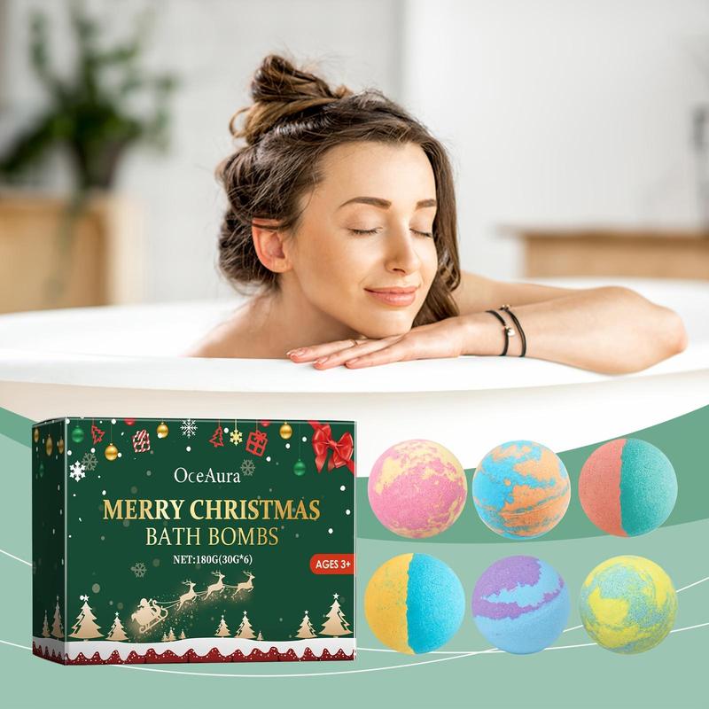 Festival Themed Bath Bomb, 6 Counts box Long-lasting Fragrance Moisturizing & Nourishing Bath Ball, Deep Cleaning Body Care Product for Women & Men