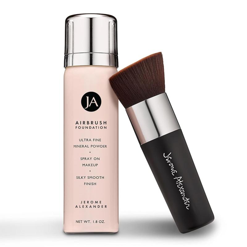 MagicMinerals AirBrush Foundation,2pc Set with Airbrush Foundation and Kabuki Brush,Spray Makeup with Anti-aging Ingredients for Smooth Skin Cosmetic