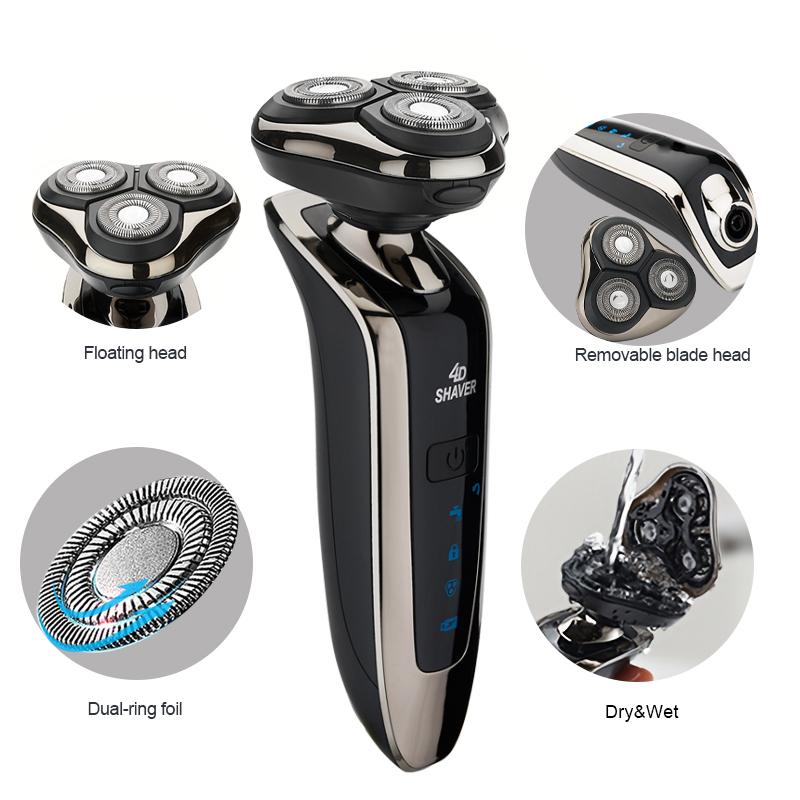 Exceptional Electric Shaver for Men - Men's 3D Dry Shaver with Magnetic Heads for Close Shaving and Travel Lock, IP68 Waterproof. Perfect Grooming, Wet and Dry Comfort! Comfort Plug electric shaver