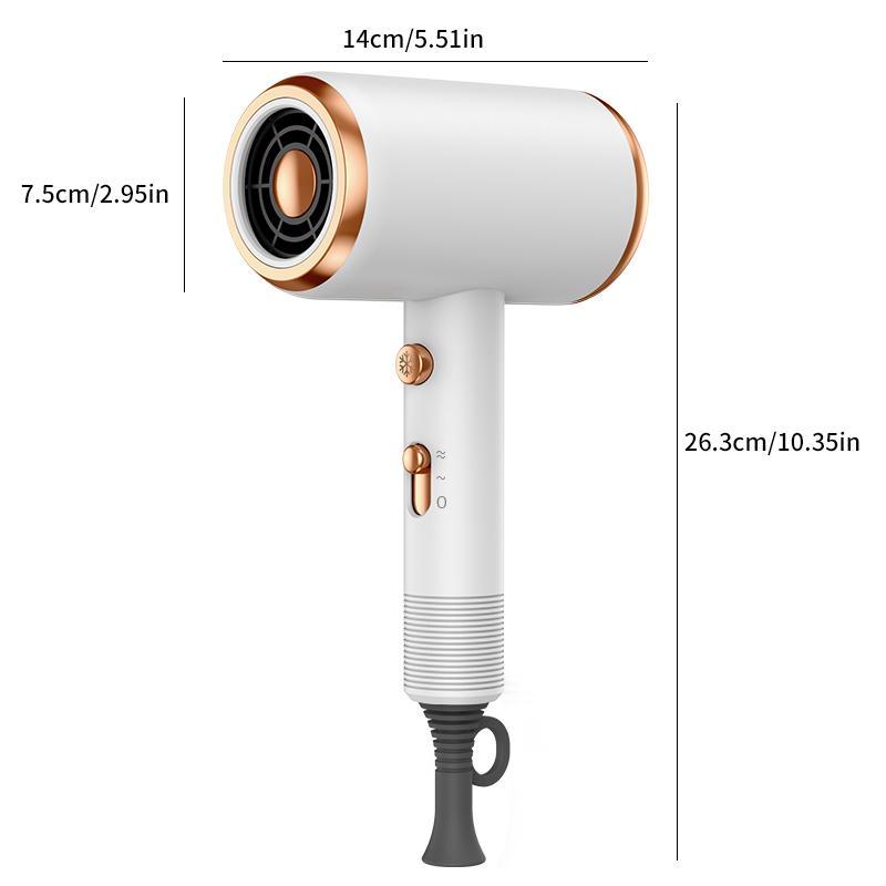 Professional Ionic Hair Dryer, Powerful 1600W Fast Drying Low Noise Blow Dryer with Concentrator Nozzle & Diffuser Attachments for Home Salon Travel