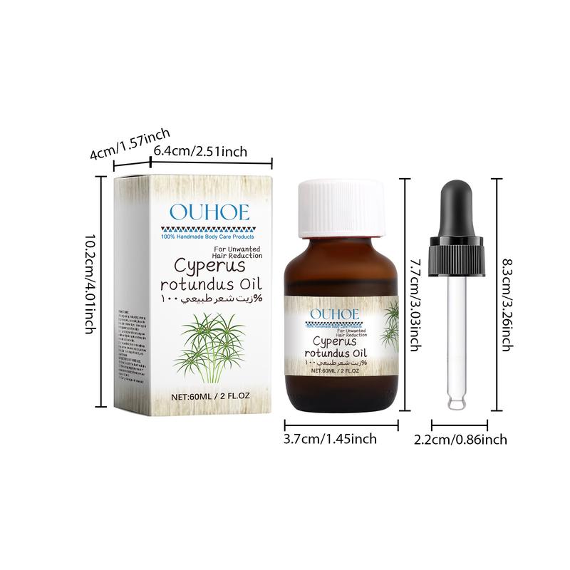 OUHOE 100% Pure Cyperus Oil 60ml with Dropper, Cyperus Rotundus Oil for Hair Removal, Moisturize and Nourish for Skin