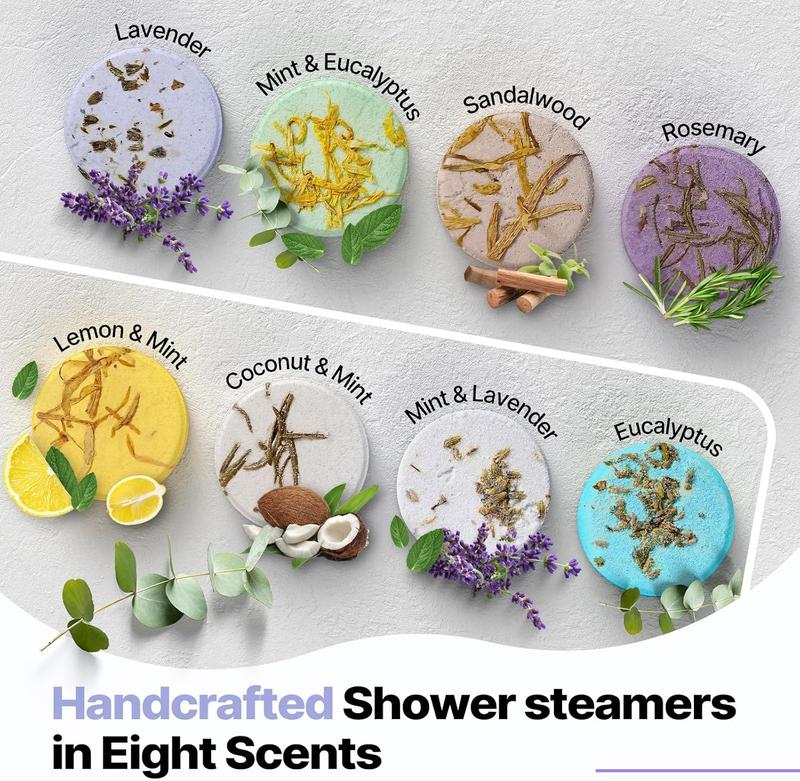 Shower Steamers Aromatherapy Birthday Gifts for Women - 8 Pcs Stocking Stuffers Christmas Gifts for Mom Men Teen Adults Bath Bombs Natural Relaxation